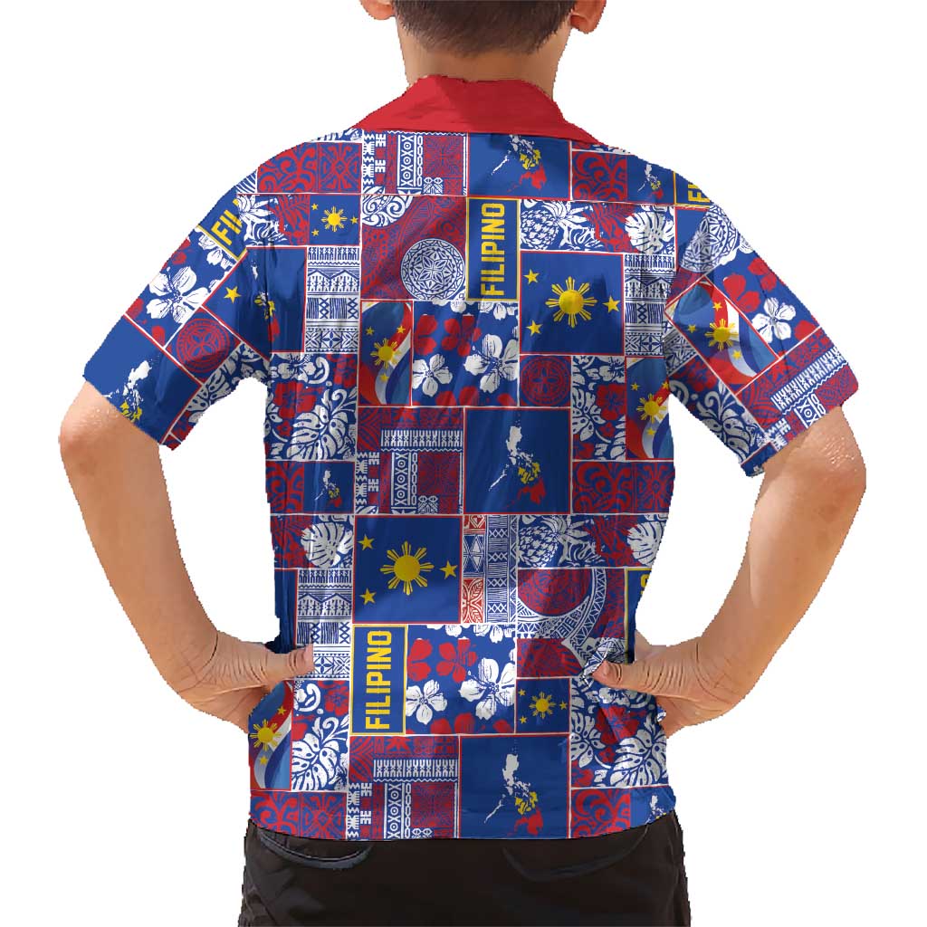 Filipino Maligayang Pasko Kid Hawaiian Shirt Pacific Patchwork Xmas Vibes LT9 - Polynesian Pride