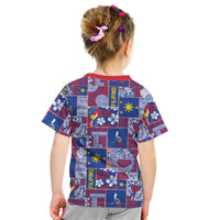 Filipino Maligayang Pasko Kid T Shirt Pacific Patchwork Xmas Vibes LT9 - Polynesian Pride