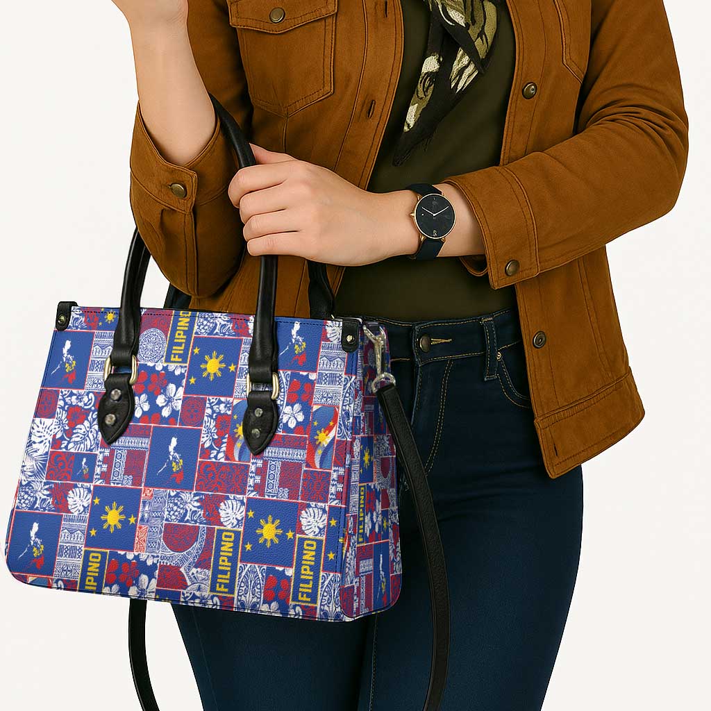 Filipino Maligayang Pasko Leather Bag Pacific Patchwork Xmas Vibes LT9 - Polynesian Pride