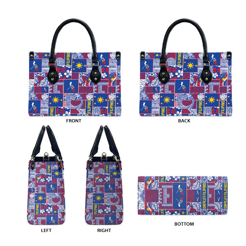 Filipino Maligayang Pasko Leather Bag Pacific Patchwork Xmas Vibes LT9 - Polynesian Pride