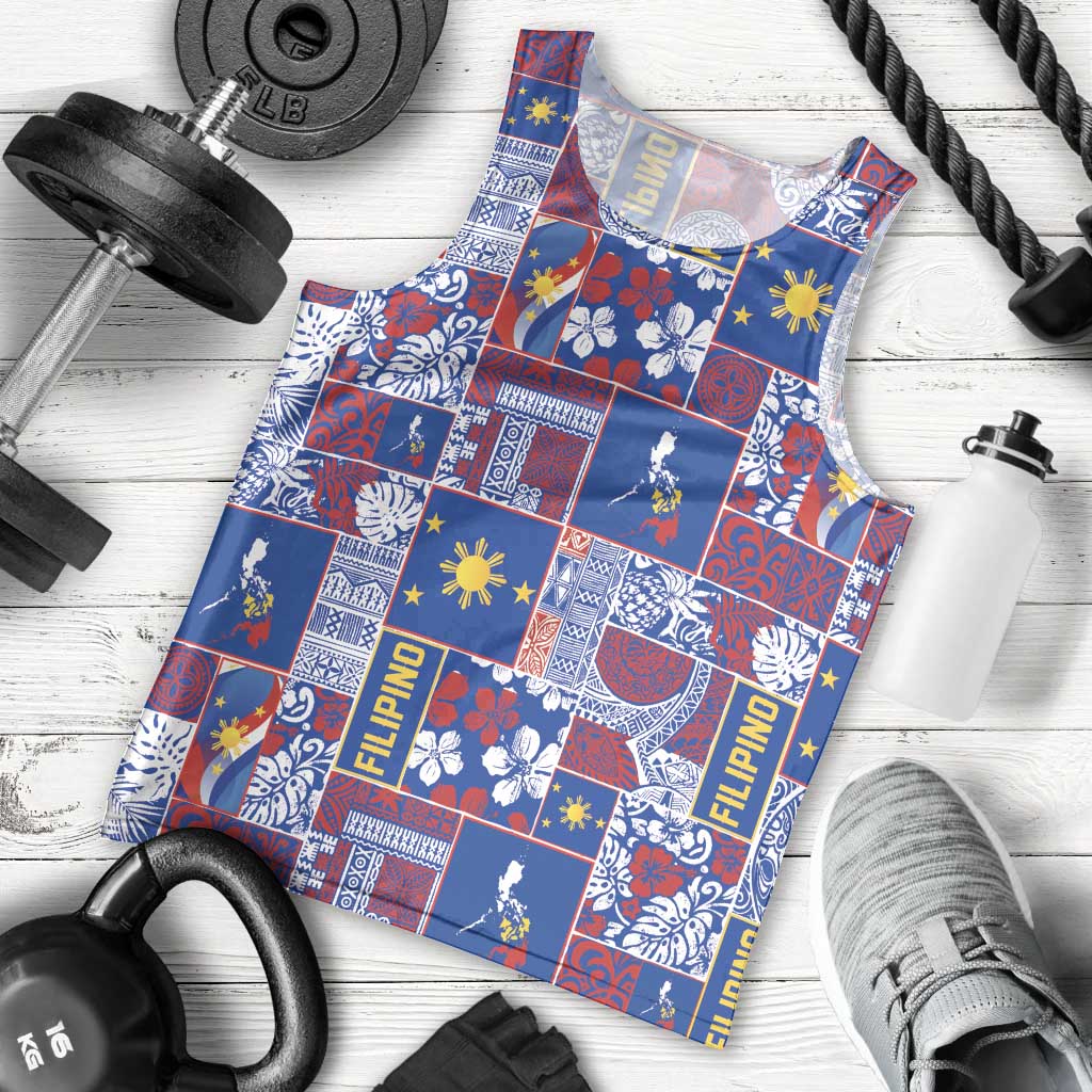 Filipino Maligayang Pasko Men Tank Top Pacific Patchwork Xmas Vibes LT9 - Polynesian Pride
