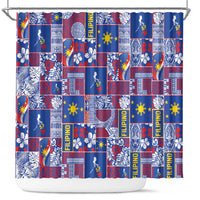 Filipino Maligayang Pasko Shower Curtain Pacific Patchwork Xmas Vibes - Polynesian Pride