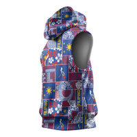 Filipino Maligayang Pasko Sleeveless Hoodie Pacific Patchwork Xmas Vibes LT9 - Polynesian Pride