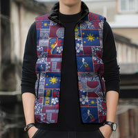Filipino Maligayang Pasko Sleeveless Puffer Jacket Pacific Patchwork Xmas Vibes LT9 - Polynesian Pride