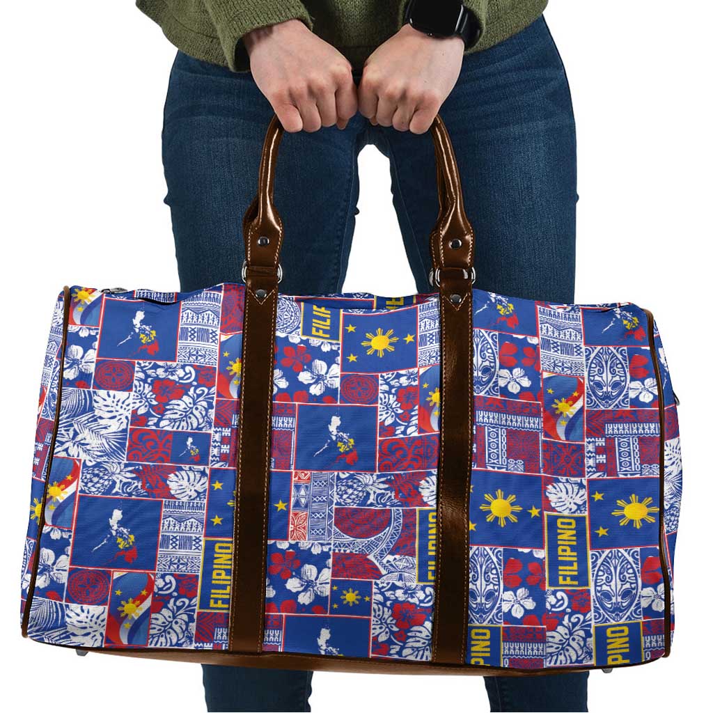 Filipino Maligayang Pasko Travel Bag Pacific Patchwork Xmas Vibes - Polynesian Pride
