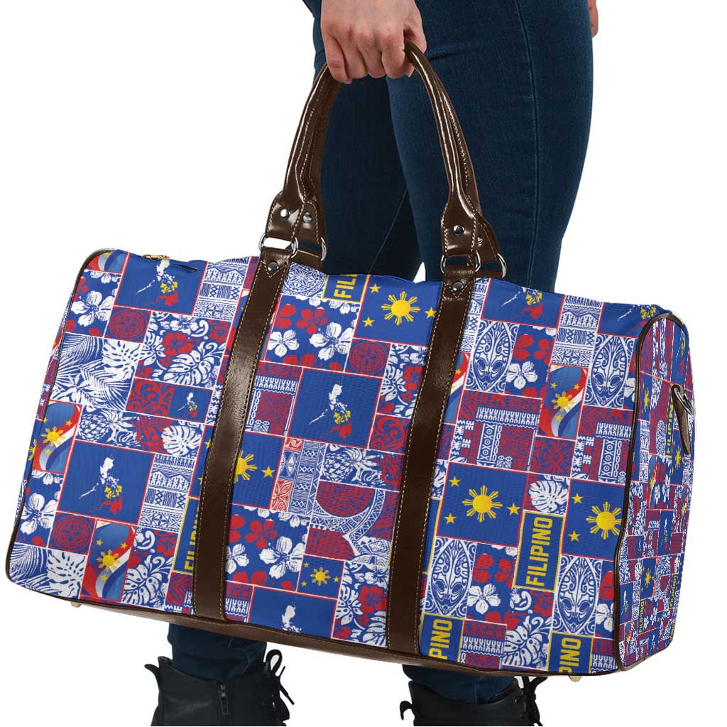 Filipino Maligayang Pasko Travel Bag Pacific Patchwork Xmas Vibes - Polynesian Pride
