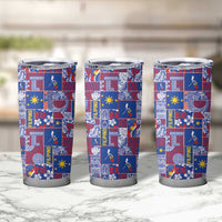 Filipino Maligayang Pasko Tumbler Cup Pacific Patchwork Xmas Vibes - Polynesian Pride
