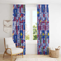 Filipino Maligayang Pasko Window Curtain Pacific Patchwork Xmas Vibes - Polynesian Pride