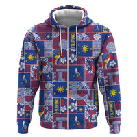 Filipino Maligayang Pasko Zip Hoodie Pacific Patchwork Xmas Vibes LT9 Zip Hoodie Blue - Polynesian Pride