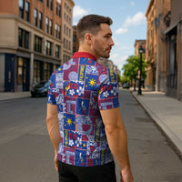 Filipino Maligayang Pasko Zipper Polo Shirt Pacific Patchwork Xmas Vibes LT9 - Polynesian Pride