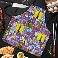 New Caledonia Joyeux Noel Apron Pacific Patchwork Xmas Vibes LT9 Blue - Polynesian Pride