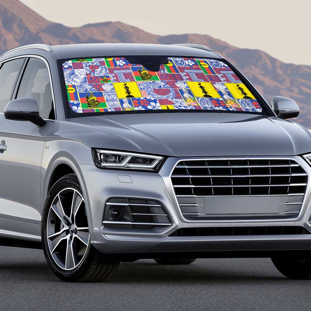 New Caledonia Joyeux Noel Auto Sun Shade Pacific Patchwork Xmas Vibes - Polynesian Pride