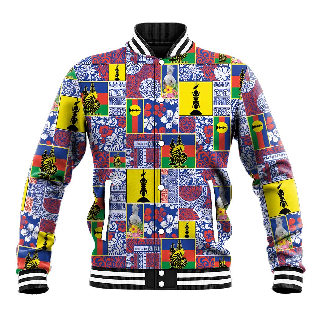New Caledonia Joyeux Noel Baseball Jacket Pacific Patchwork Xmas Vibes LT9 Unisex Blue - Polynesian Pride