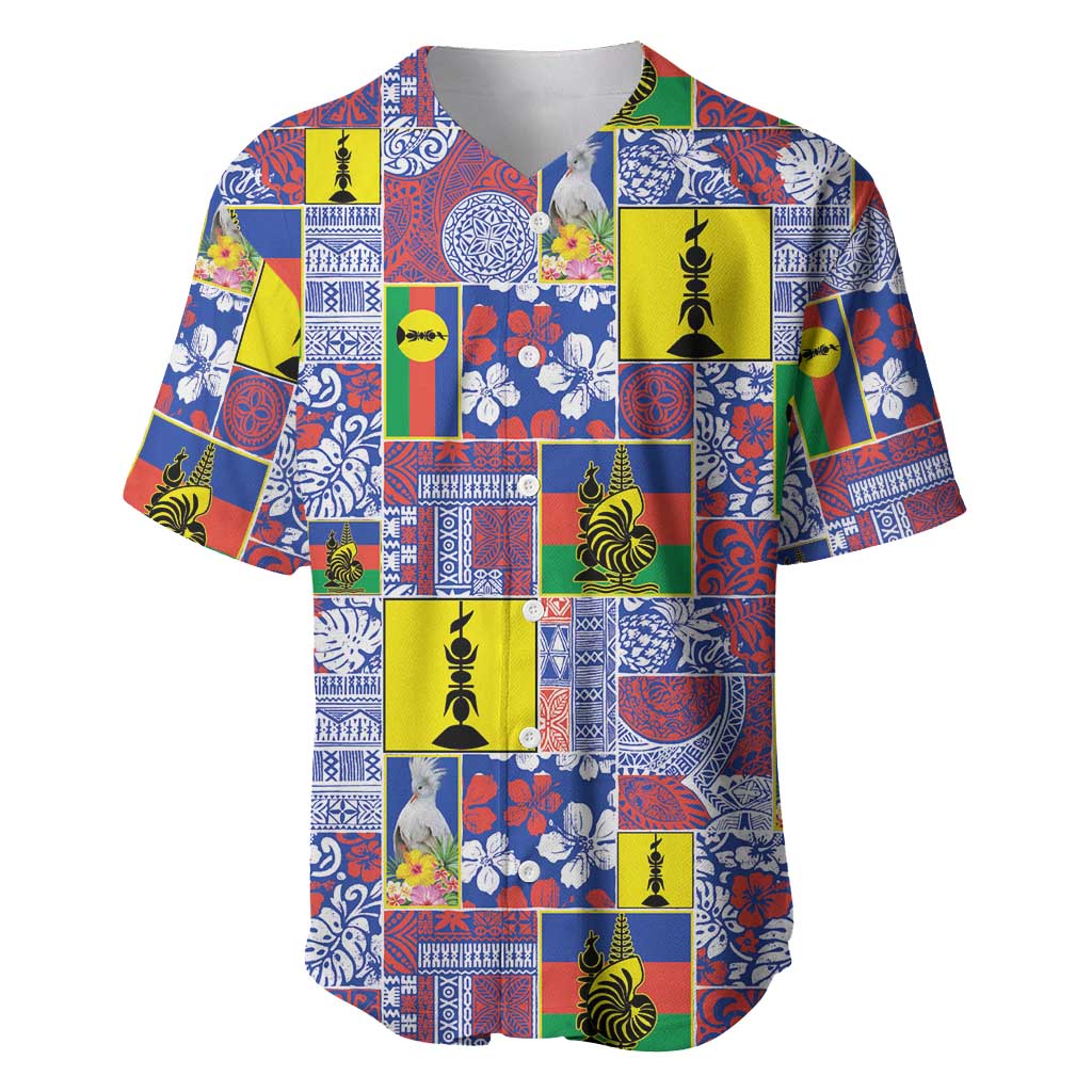 New Caledonia Joyeux Noel Baseball Jersey Pacific Patchwork Xmas Vibes LT9 Blue - Polynesian Pride