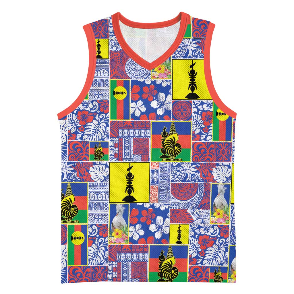 New Caledonia Joyeux Noel Basketball Jersey Pacific Patchwork Xmas Vibes LT9 Unisex Blue - Polynesian Pride