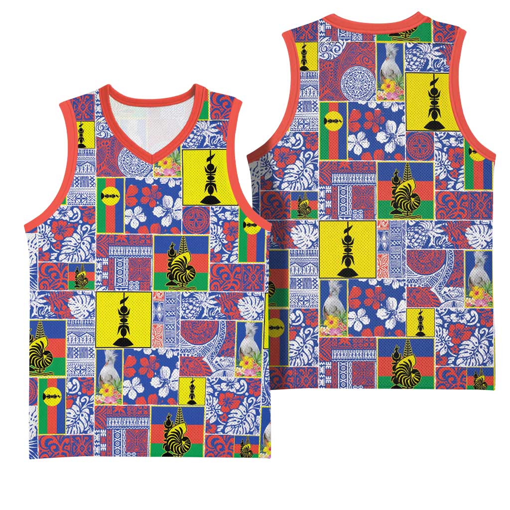 New Caledonia Joyeux Noel Basketball Jersey Pacific Patchwork Xmas Vibes LT9 - Polynesian Pride