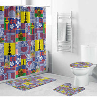 New Caledonia Joyeux Noel Bathroom Set Pacific Patchwork Xmas Vibes - Polynesian Pride