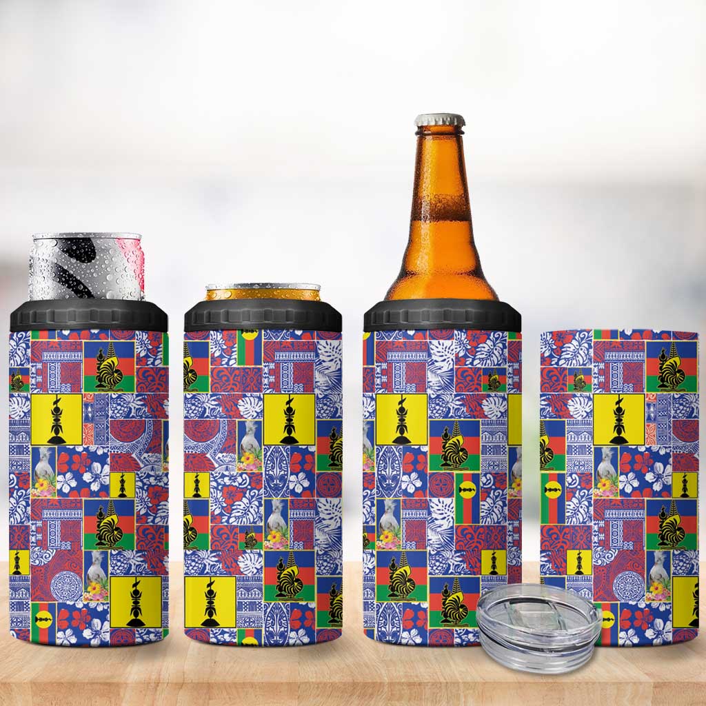 New Caledonia Joyeux Noel 4 in 1 Can Cooler Tumbler Pacific Patchwork Xmas Vibes LT9 - Polynesian Pride