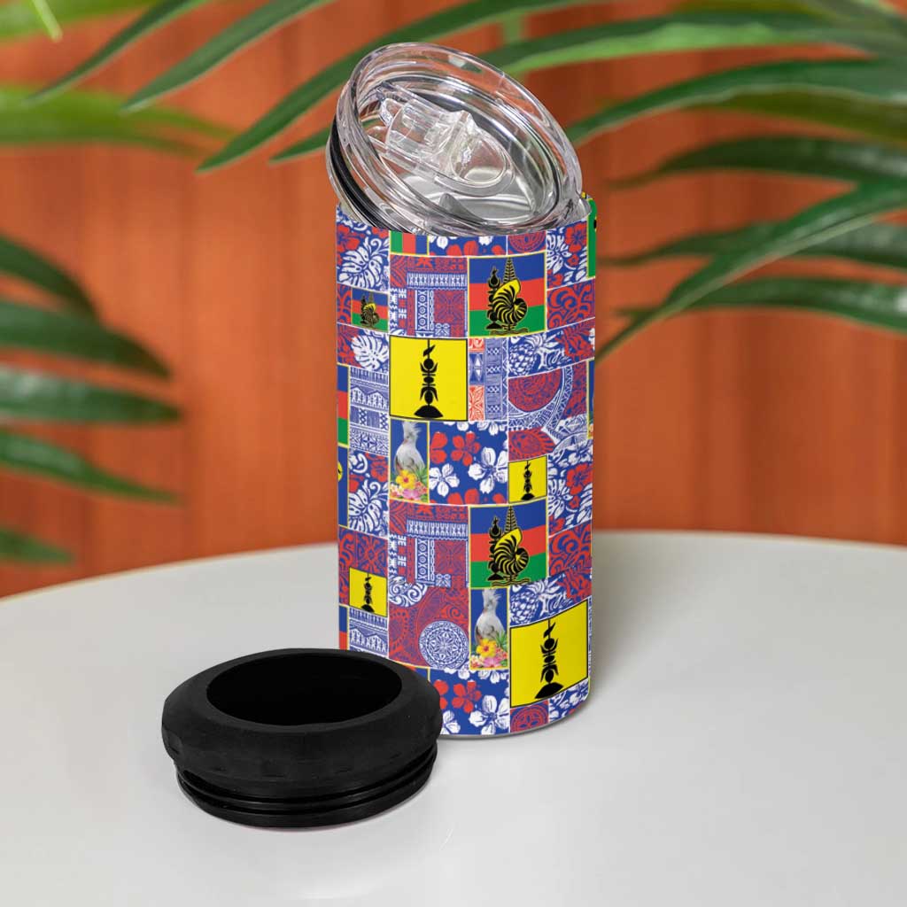 New Caledonia Joyeux Noel 4 in 1 Can Cooler Tumbler Pacific Patchwork Xmas Vibes LT9 - Polynesian Pride