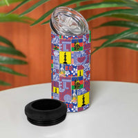 New Caledonia Joyeux Noel 4 in 1 Can Cooler Tumbler Pacific Patchwork Xmas Vibes LT9 - Polynesian Pride