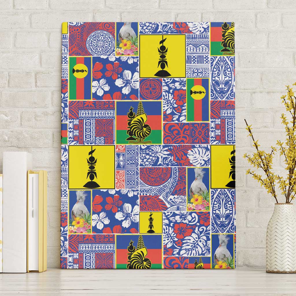 New Caledonia Joyeux Noel Canvas Wall Art Pacific Patchwork Xmas Vibes LT9 Without Frame Blue - Polynesian Pride
