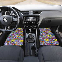 New Caledonia Joyeux Noel Car Mats Pacific Patchwork Xmas Vibes LT9 Set 2pcs - Front Blue - Polynesian Pride