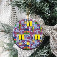 New Caledonia Joyeux Noel Ceramic Ornament Pacific Patchwork Xmas Vibes - Polynesian Pride