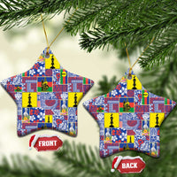 New Caledonia Joyeux Noel Ceramic Ornament Pacific Patchwork Xmas Vibes - Polynesian Pride