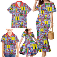 New Caledonia Joyeux Noel Family Matching Mermaid Dress and Hawaiian Shirt Pacific Patchwork Xmas Vibes - Polynesian Pride