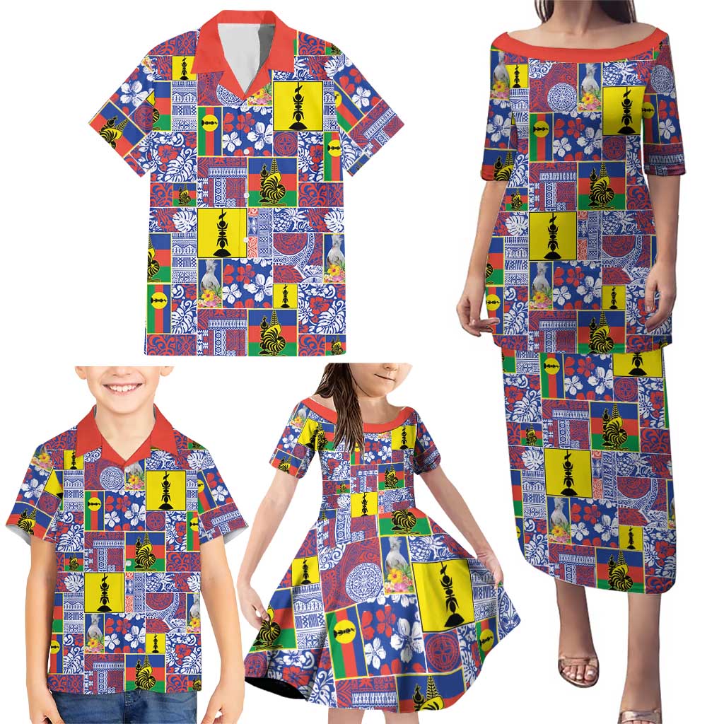 New Caledonia Joyeux Noel Family Matching Puletasi and Hawaiian Shirt Pacific Patchwork Xmas Vibes LT9 - Polynesian Pride