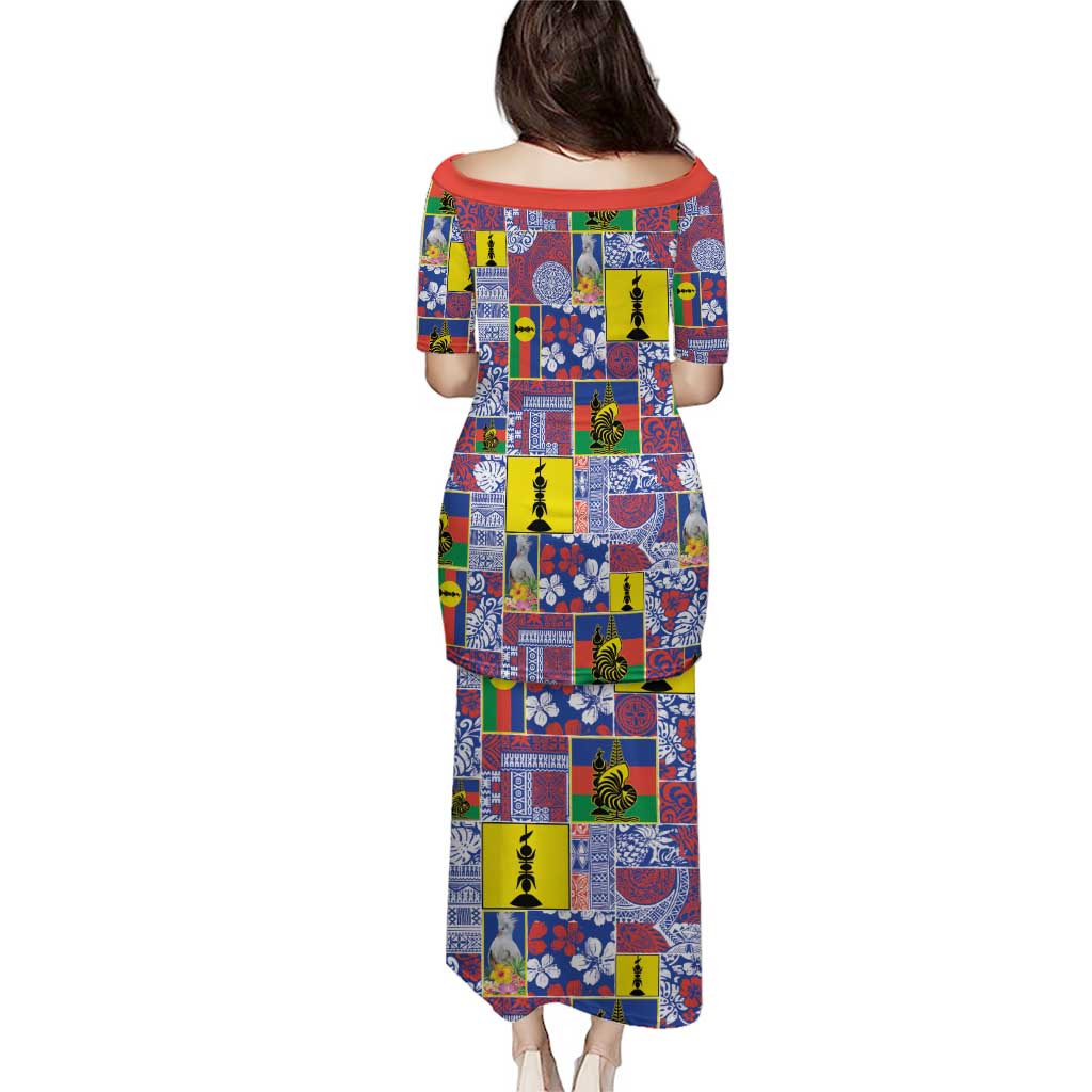 New Caledonia Joyeux Noel Family Matching Puletasi and Hawaiian Shirt Pacific Patchwork Xmas Vibes LT9 - Polynesian Pride