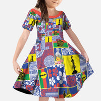 New Caledonia Joyeux Noel Family Matching Summer Maxi Dress and Hawaiian Shirt Pacific Patchwork Xmas Vibes - Polynesian Pride