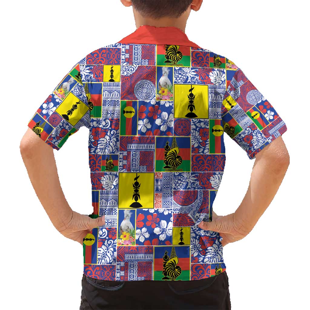 New Caledonia Joyeux Noel Family Matching Tank Maxi Dress and Hawaiian Shirt Pacific Patchwork Xmas Vibes - Polynesian Pride