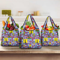 New Caledonia Joyeux Noel Grocery Bag Pacific Patchwork Xmas Vibes - Polynesian Pride
