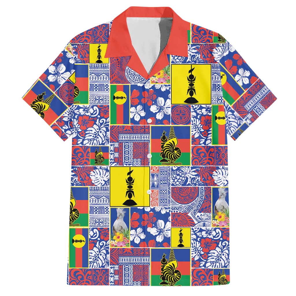 New Caledonia Joyeux Noel Hawaiian Shirt Pacific Patchwork Xmas Vibes LT9 Blue - Polynesian Pride