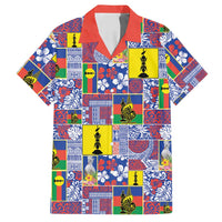 New Caledonia Joyeux Noel Hawaiian Shirt Pacific Patchwork Xmas Vibes LT9 Blue - Polynesian Pride