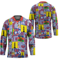 New Caledonia Joyeux Noel Hockey Jersey Pacific Patchwork Xmas Vibes - Polynesian Pride