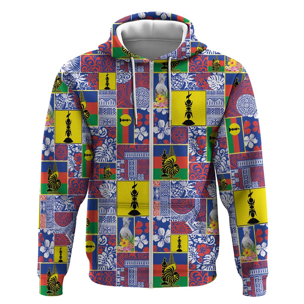 New Caledonia Joyeux Noel Hoodie Pacific Patchwork Xmas Vibes - Polynesian Pride