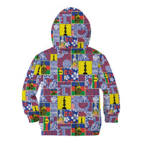 New Caledonia Joyeux Noel Kid Hoodie Pacific Patchwork Xmas Vibes - Polynesian Pride