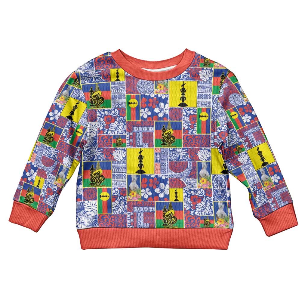 New Caledonia Joyeux Noel Kid Ugly Christmas Sweater Pacific Patchwork Xmas Vibes - Polynesian Pride