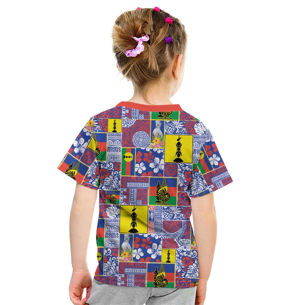 New Caledonia Joyeux Noel Kid T Shirt Pacific Patchwork Xmas Vibes LT9 - Polynesian Pride