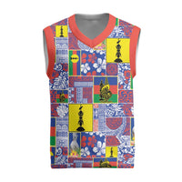 New Caledonia Joyeux Noel Christmas Knitted V-Neck Vest Pacific Patchwork Xmas Vibes - Polynesian Pride