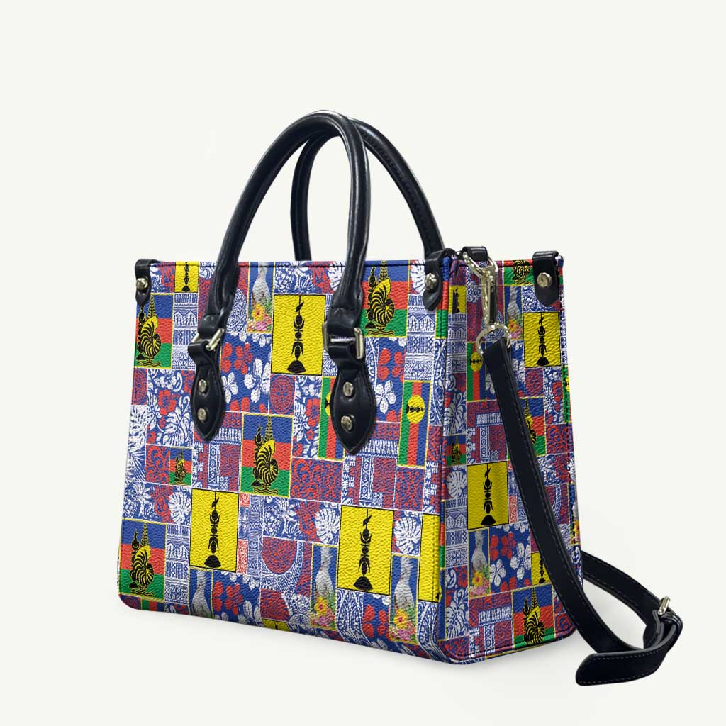 New Caledonia Joyeux Noel Leather Bag Pacific Patchwork Xmas Vibes LT9 Blue - Polynesian Pride