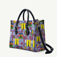 New Caledonia Joyeux Noel Leather Bag Pacific Patchwork Xmas Vibes LT9 Blue - Polynesian Pride