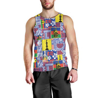New Caledonia Joyeux Noel Men Tank Top Pacific Patchwork Xmas Vibes LT9 - Polynesian Pride