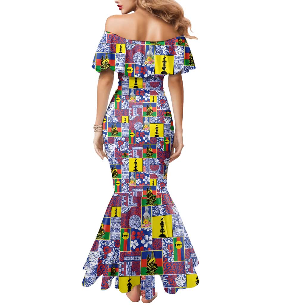 New Caledonia Joyeux Noel Mermaid Dress Pacific Patchwork Xmas Vibes LT9 - Polynesian Pride
