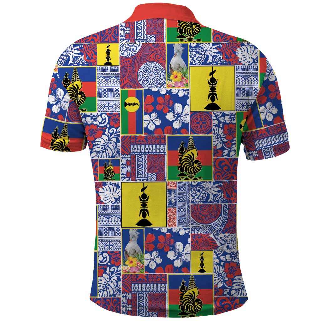 New Caledonia Joyeux Noel Polo Shirt Pacific Patchwork Xmas Vibes LT9 - Polynesian Pride