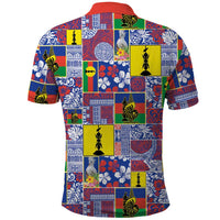 New Caledonia Joyeux Noel Polo Shirt Pacific Patchwork Xmas Vibes LT9 - Polynesian Pride