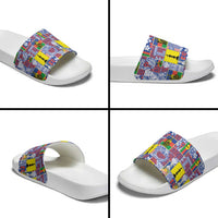 New Caledonia Joyeux Noel Slide Sandals Pacific Patchwork Xmas Vibes LT9 - Polynesian Pride