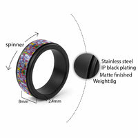 New Caledonia Joyeux Noel Spinner Ring Pacific Patchwork Xmas Vibes - Polynesian Pride